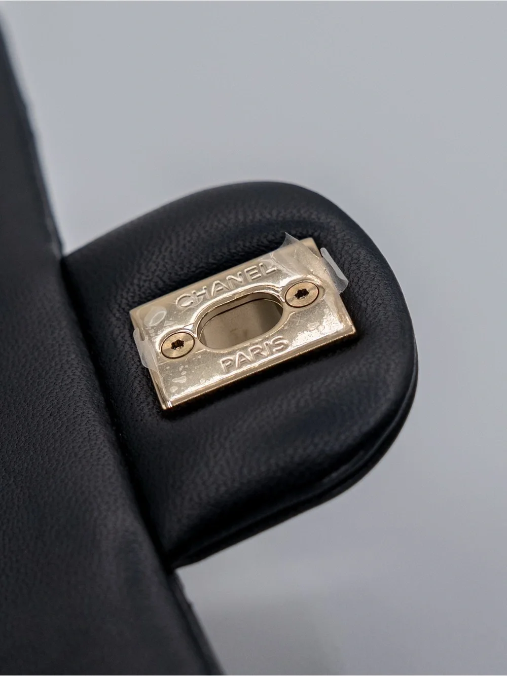 CHANEL Lambskin Quilted Mini Rectangular Flap Black
